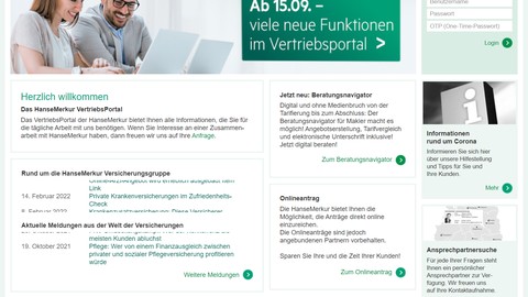HanseMerkur geht mit neuem Portal für Vertriebspartner live