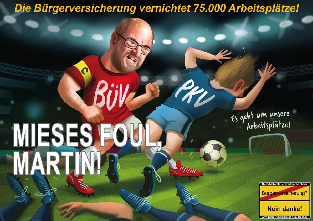 Mieses Foul! Arbeitnehmer der Versicherungsbranche zeigen der SPD die rote Karte
